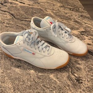 Reebok Retro Gum Rubber Lt Blue Trainers Sneakers 9.5 Low Top 80s Vintage Style